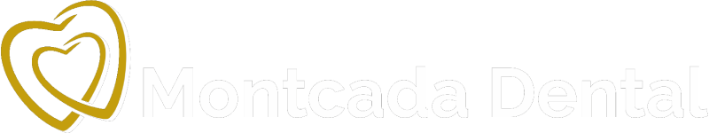 logo montcada dental negativo